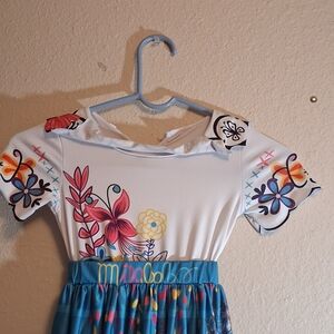 Colorful Floral Dress with Butterfly Accents 260695  Needs Button To Clasp Back